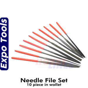 NEEDLE FILES set 10 in wallet 140mm Expo Tools 72510