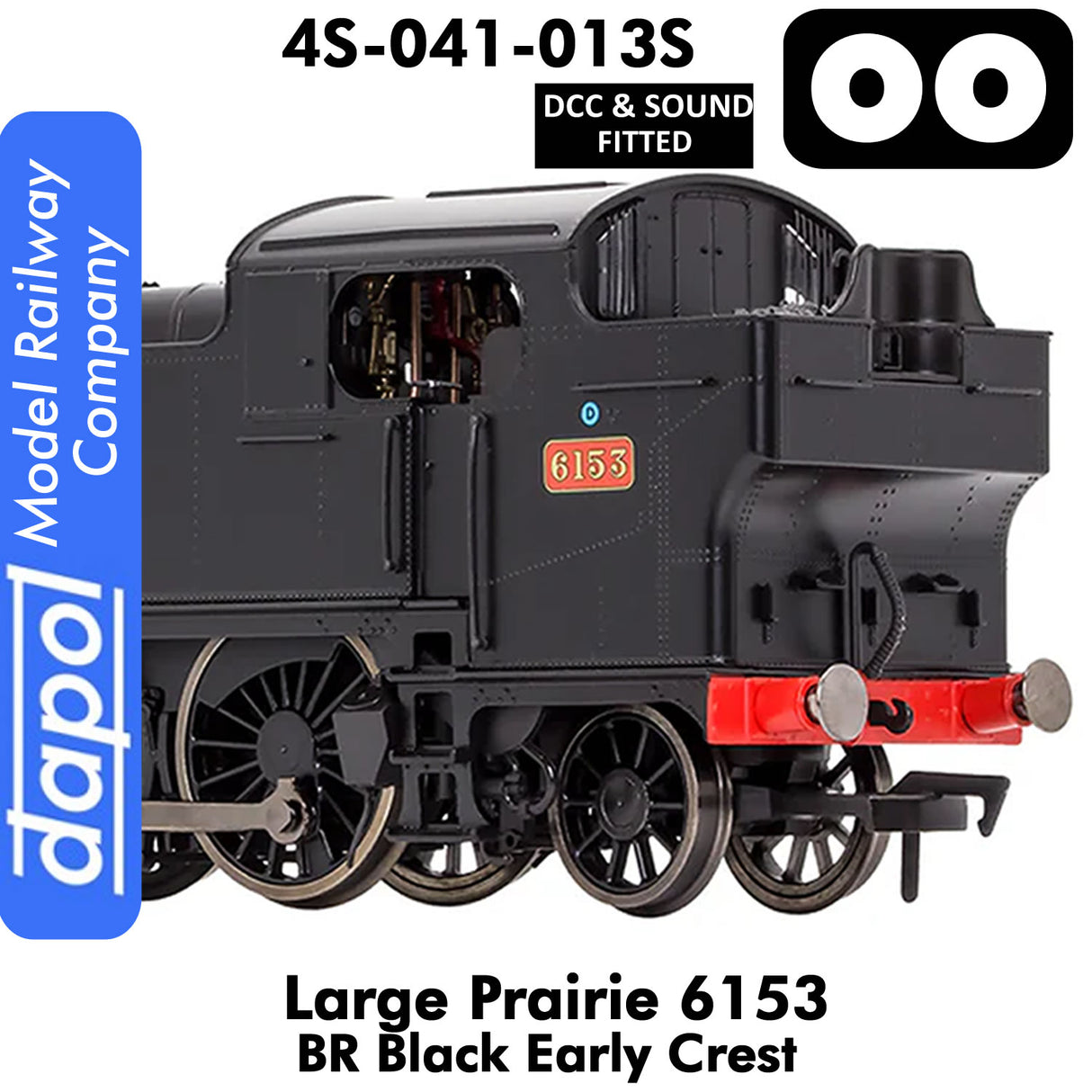 LARGE PRAIRIE 6153 BR Black Early Crest DCC & Sound Steam Locomotive |  Dapol |  4S-041-013S