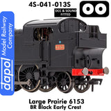 LARGE PRAIRIE 6153 BR Black Early Crest DCC & Sound Steam Locomotive |  Dapol |  4S-041-013S