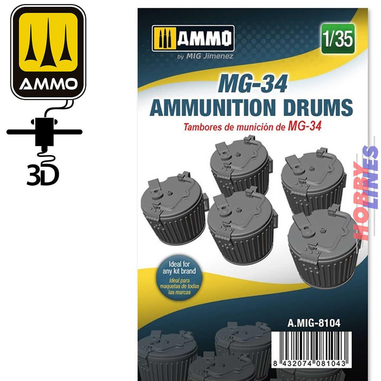 3D Printed MG-34 Ammunition Drums | Ammo Mig Jimenez | MIG8104