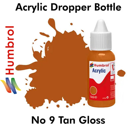 Acrylic Dropper Bottle -  No 9 Tan - Gloss | Humbrol | DB0009