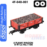 4 Plank Wagon B W Co No.1100 | Dapol | 4F-040-001