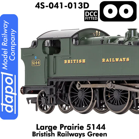 LARGE PRAIRIE 5144 BR Green DCC Fitted Steam Locomotive |  Dapol | 4S-041-012D