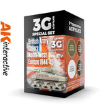 3G Special Set - British Army Colours North-West Europe 1944-45 - 4 x 17ml Acrylic Paint | AK interactive | AK11679