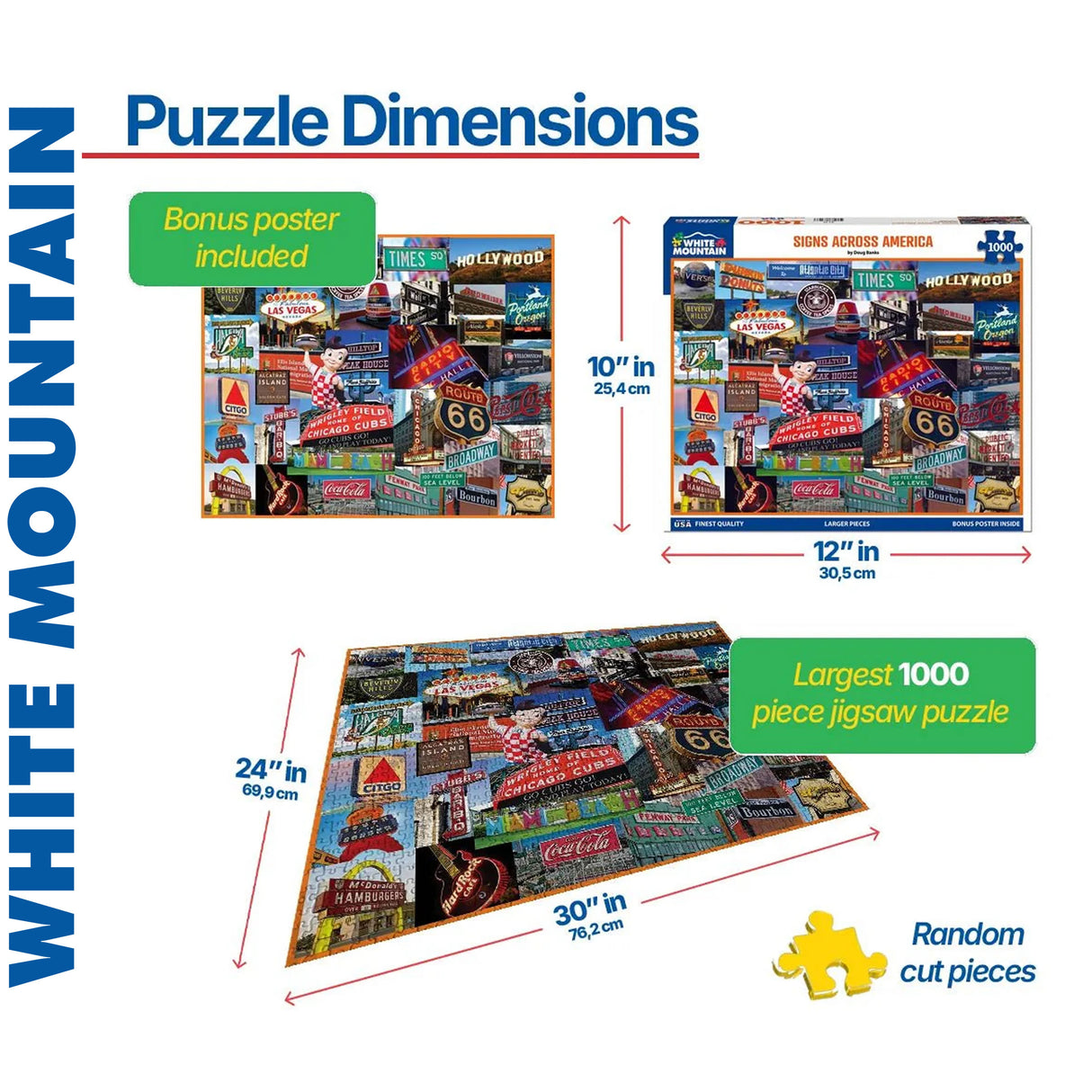 Signs Across America - 1000pc Puzzle | White Mountain | 2145pz