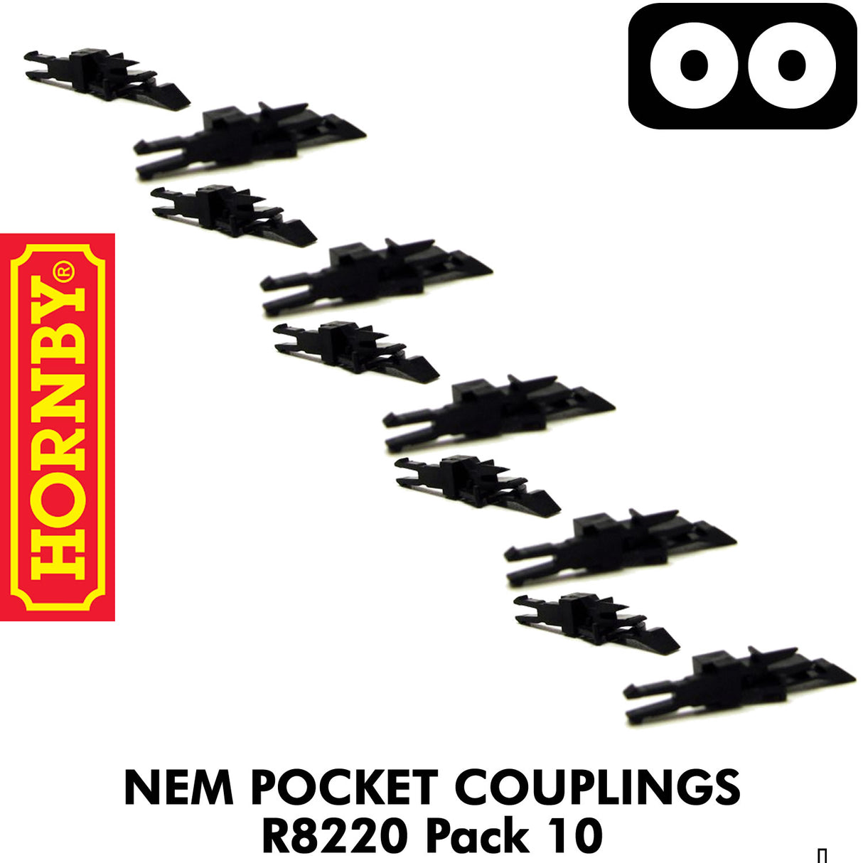 NEM POCKET COUPLINGS Locos Coaches Wagons Pack 10 | Hornby |  R8220