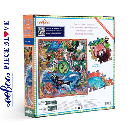 eeBoo WILD WORLD 1000 pc Square Jigsaw Puzzle Super Deluxe PZT114