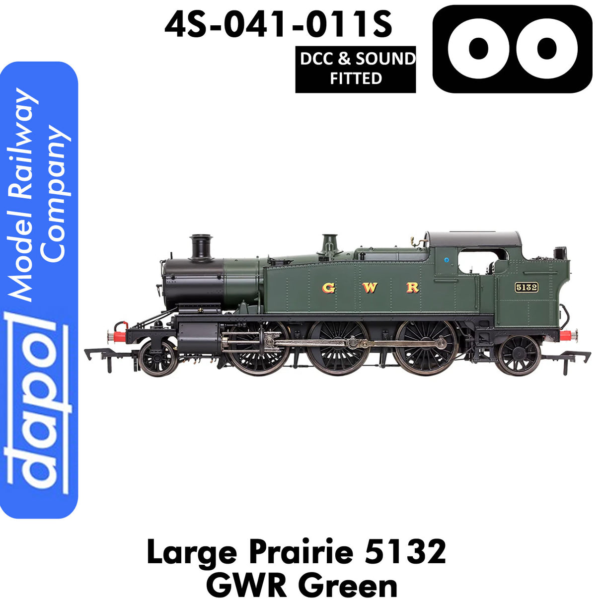 LARGE PRAIRIE 5132 GWR Green DCC & Sound Fitted Steam Locomotive |  Dapol | 4S-041-011S