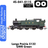 LARGE PRAIRIE 5132 GWR Green DCC & Sound Fitted Steam Locomotive |  Dapol | 4S-041-011S