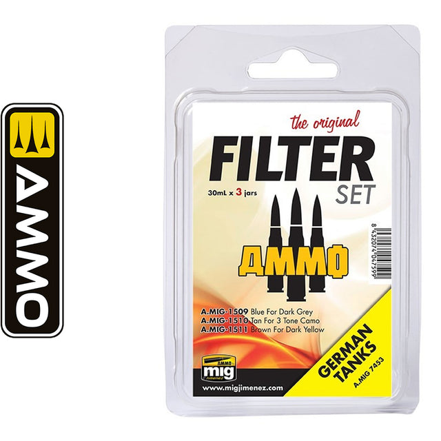 The Original Filter Set -  German Tanks - 3 x 30ml | AMMO by Mig Jimenez | MIG7453