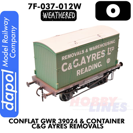  Conflat GWR 3902 & Container C&G Ayres Removals - Weathered | Dapol |  7F-037-012W
