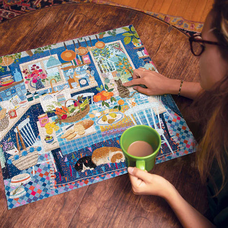 eeBoo BLUE KITCHEN 1000 pc Square Jigsaw Puzzle Super Deluxe PZTBUK
