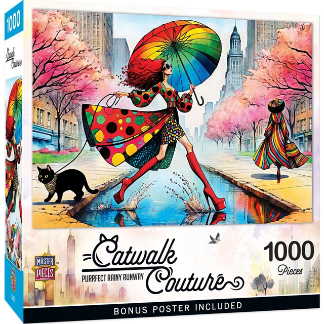 Purrfect Rainy Runway - 1000pc Puzzle | Masterpieces | 72524