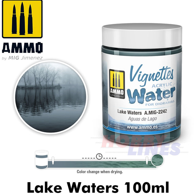 Acrylic Water - Lake Waters - 100ml | Ammo by Mig Jimenez | MIG2242