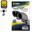 Chieftain Exhaust Pipes Universal - 1:35 3D printed | Ammo by Mig Jimenez  | MIG8085