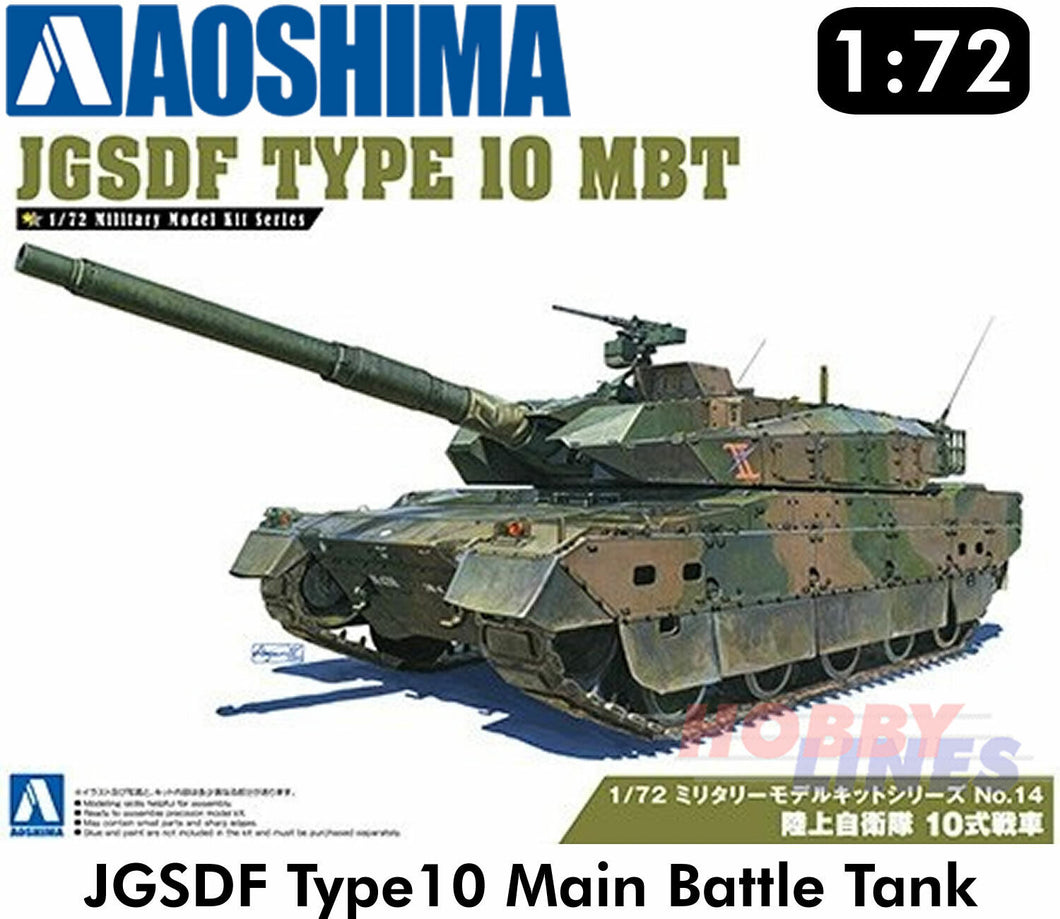 JGSDF TYPE10 Main Battle Tank 1:72 scale model kit Aoshima 05431