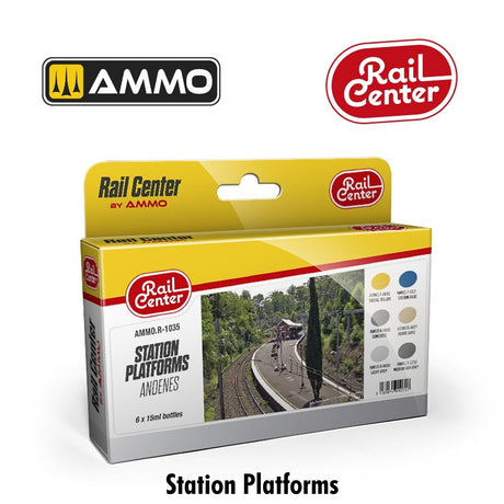 STATION PLATFORMS Acrylic Paint Colours - 6 17ml Jars | Ammo by Mig Jimenez 
