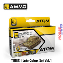 Load image into Gallery viewer, ATOM Tiger I Late Colors Set Vol1 6 20ml Acrylic bottles Ammo by Mig Jimenez ATOM20720
