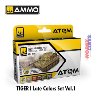 ATOM Tiger I Late Colors Set Vol1 6 20ml Acrylic bottles Ammo by Mig Jimenez ATOM20720