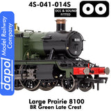 LARGE PRAIRIE 8100 BR Late Crest Steam Locomotive DCC & Sound |  Dapol | 4S-041-014S