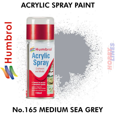 No 165 Medium Sea Grey Satin 150ML Humbrol Sprays 