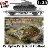 Pz.Kpfw IV Ausf.J & Ommr Rail Flatbed -  1/35 | Border Models | BT025