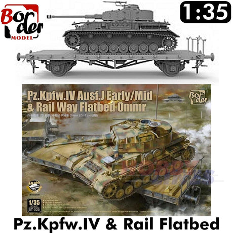 Pz.Kpfw IV Ausf.J & Ommr Rail Flatbed -  1/35 | Border Models | BT025
