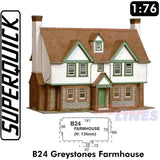GREYSTONES FARMHOUSE 1:72 OO HO Gauge Railways Building Series B B24 SuperQuick