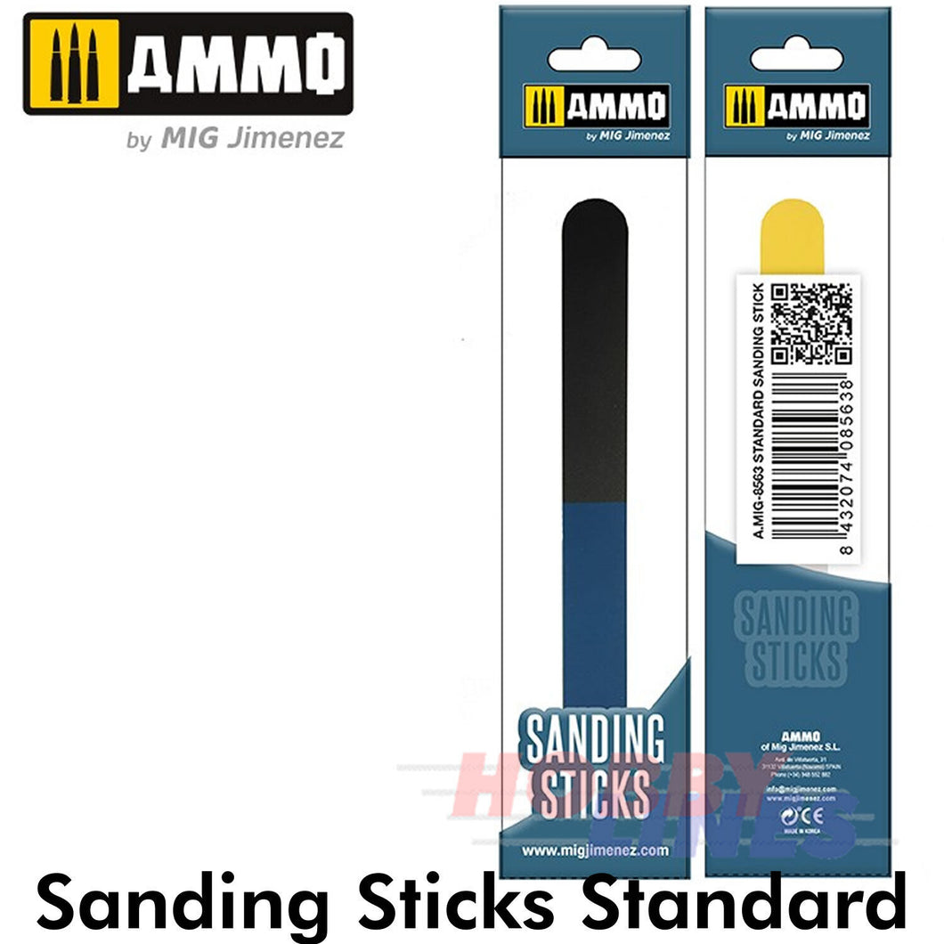 STANDARD SANDING STICK 4 grits 180/320/600/2000 Ammo by Mig Jiminez AMIG8563