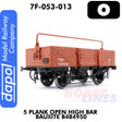 5 Plank Open High Bar Bauxite B484950 Wagon |  Dapol | 7F-053-013