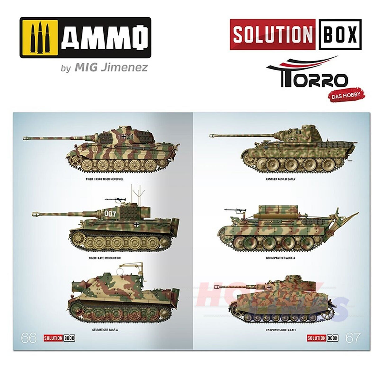 WWII GERMAN TANKS Colours & Weathering System Solution Box 2414300000 Ammo Mig