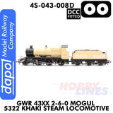 Great Western Railway -  43xx 2-6-0 Mogul 5322 Khaki - DCC Fitted | 1:76 OO | Dapol | 4S-043-008D