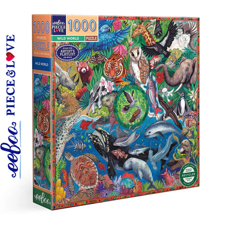eeBoo WILD WORLD 1000 pc Square Jigsaw Puzzle Super Deluxe PZT114