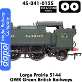 LARGE PRAIRIE 5144 BR Green DCC & Sound Steam Locomotive |  Dapol |  4S-041-012S