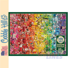 Load image into Gallery viewer, Colourful Rainbow COBBLE HILL 1000pc Shelly Davies jigsaw puzzle 40062
