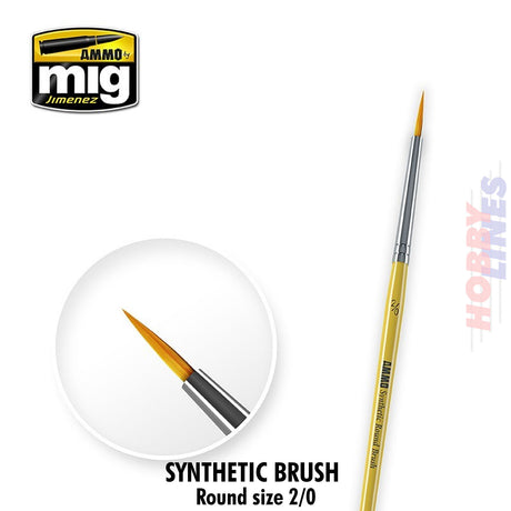 Size 2/0 - Synthetic Round Brush |  Ammo by Mig Jimenez | MIG8612