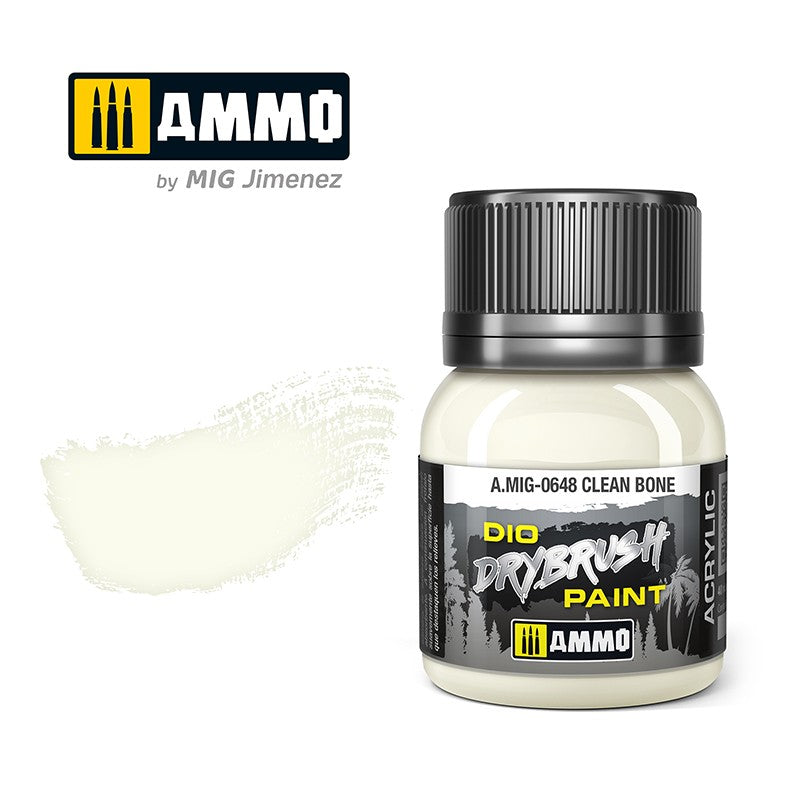 DIO Drybrush Paint - Clean Bone 40ml | Ammo by Mig Jimenez | MIG0648