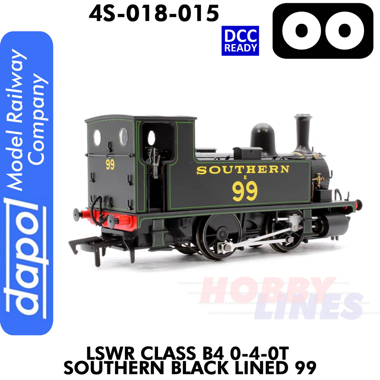 LSWR Class B4 0-4-0T Southern Black Lined 99 - DCC Ready  | Dapol | 4S-0018-015