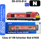 CLASS 67 DB SCHENKER RED 67028 DCC Ready loco N 1:148 | Dapol | 2D-010-014