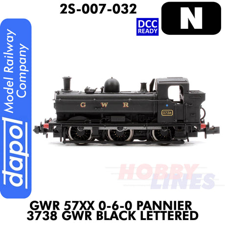 Great Western Railway - Pannier 3738  Black lettered - DCC Ready | Dapol | 2S-007-032
