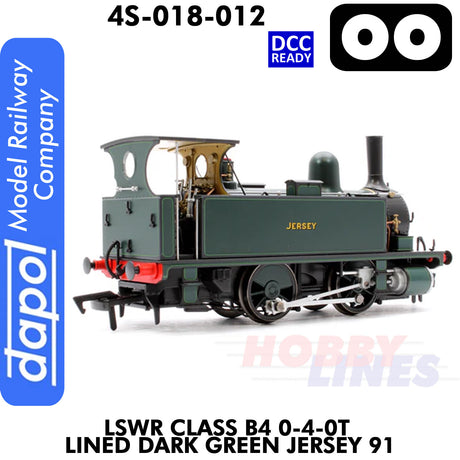 LSWR Class B4 0-4-0T Lined Dark Green Jersey 91 - DCC Ready | Dapol | 4S-0018-012