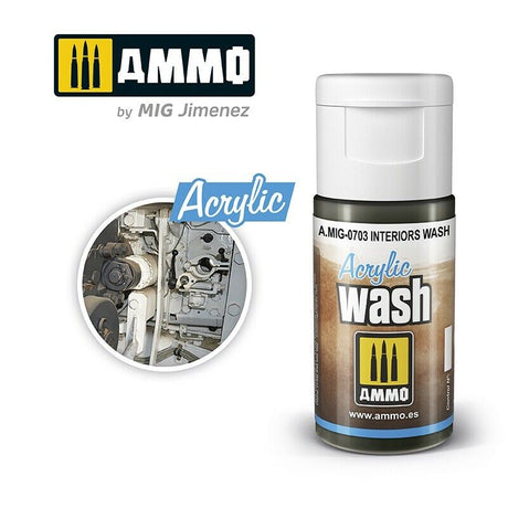 Ammo ACRYLIC WASH RANGE 15ml jar/bottles Full Colour Range By Mig Jimenez
