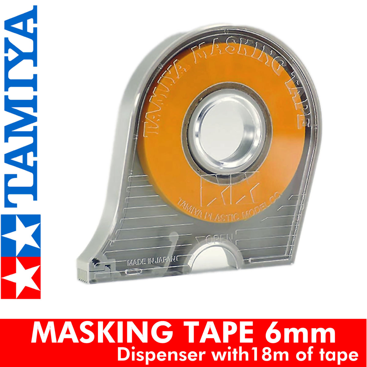Tamiya MASKING TAPE & DISPENSER modellers range 6 / 10 / 12mm 18m roll 