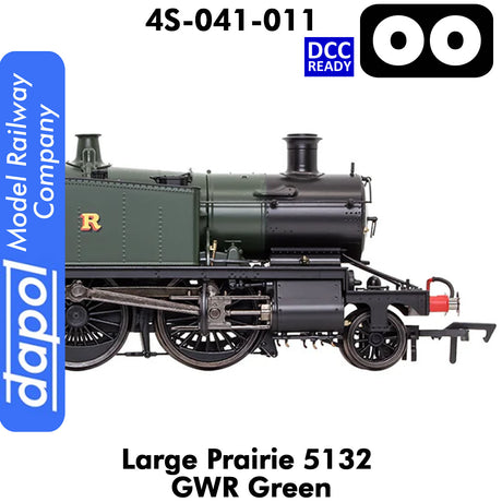 LARGE PRAIRIE 5132 GWR Green DCC Ready Steam Locomotive | Dapol | 4S-041-011