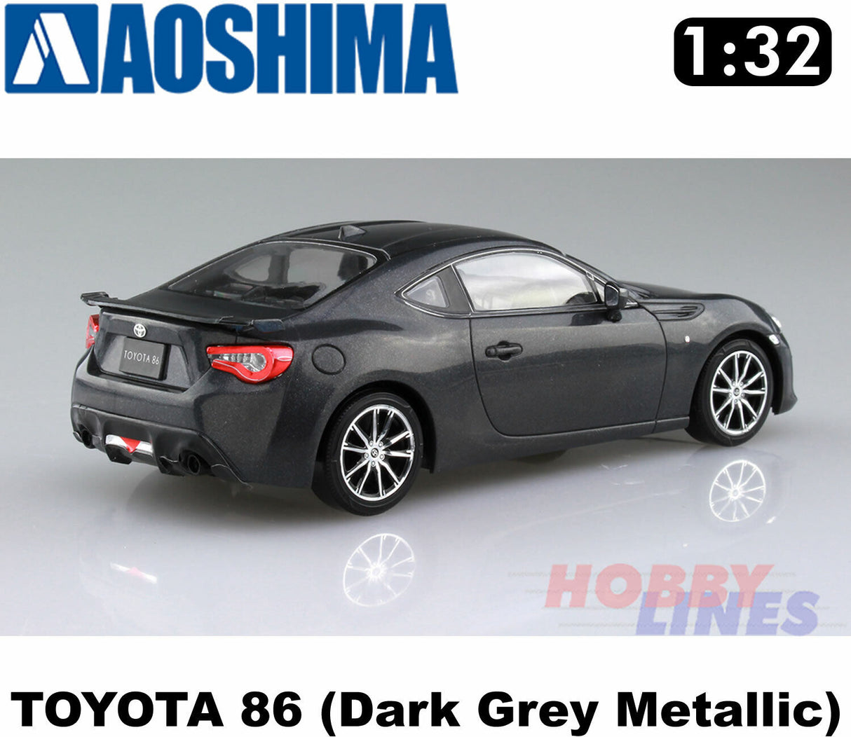 Toyota GT86 (Dark Grey Metallic) Snap Together GT 86 1:32 scale kit Aoshima 0559