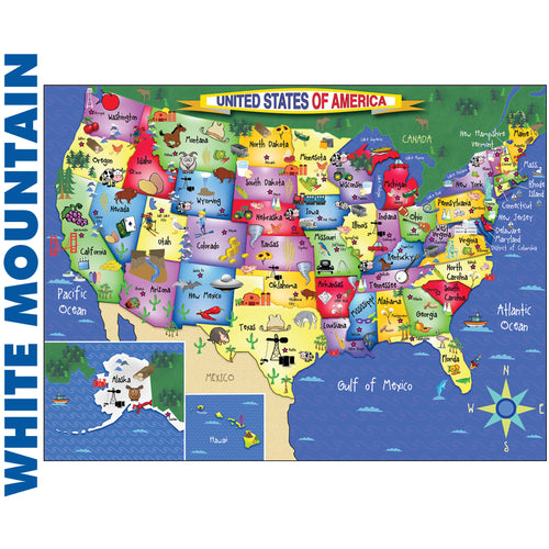 UNITED STATES OF AMERICA 300 pc super deluxe Jigsaw Puzzle WHITE MOUNTAIN 1021