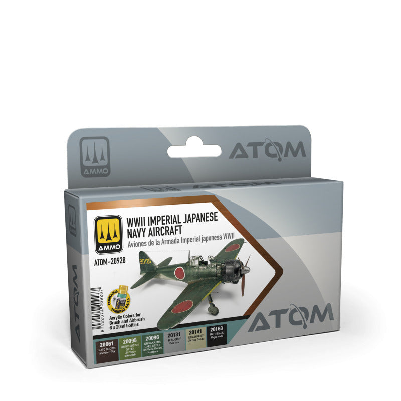ATOM WWII Imperial Japanese Navy Aircraft Set - 6 20ml Acrylic Paint |  Ammo by Mig Jimenez ATOM20928