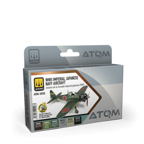 ATOM WWII Imperial Japanese Navy Aircraft Set - 6 20ml Acrylic Paint |  Ammo by Mig Jimenez ATOM20928