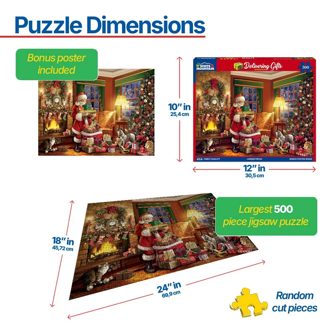 Delivering Gifts - 500pc Puzzle | White Mountain |  1409pz