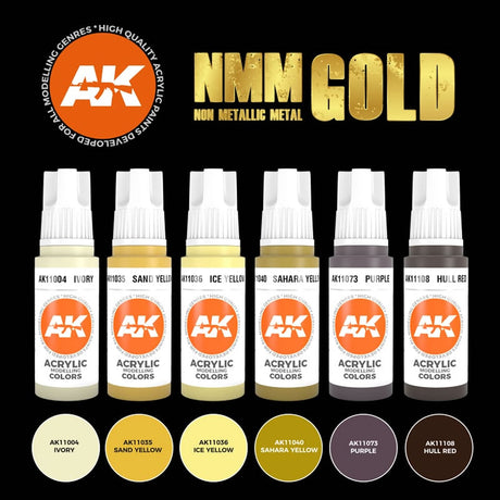 Non Metallic Metal Gold - 3G Acrylic Paint x 6 | AK interactive | AK11606